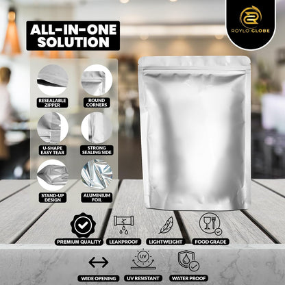 1 Gallon Mylar Food Storage Bags – 110 Pack with 500cc Oxygen Absorbers, Labels & Clips (10 Mil, Resealable & Heat-Sealable)