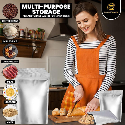 20-Pack 5 Gallon Mylar Bags with 2500cc Oxygen Absorbers, 15MIL Resealable Food Storage Bags + Labels & Clips
