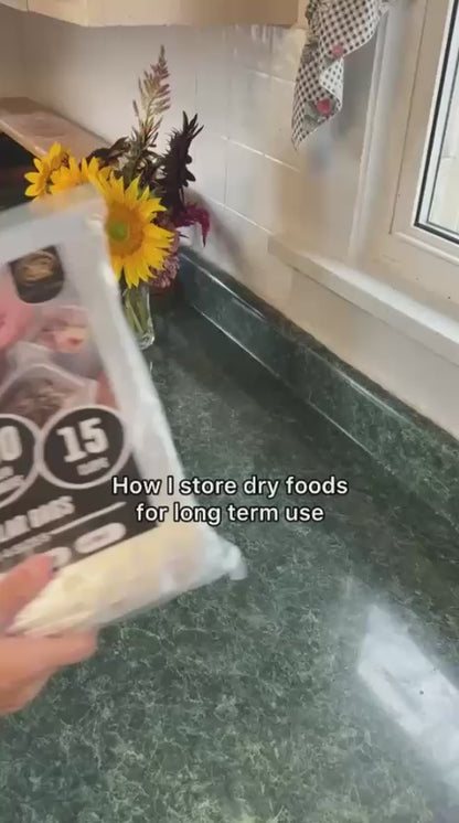 120 Mylar Bags with Oxygen Absorbers – Airtight Resealable Food Storage Kit (4 Sizes, 11 Mil)